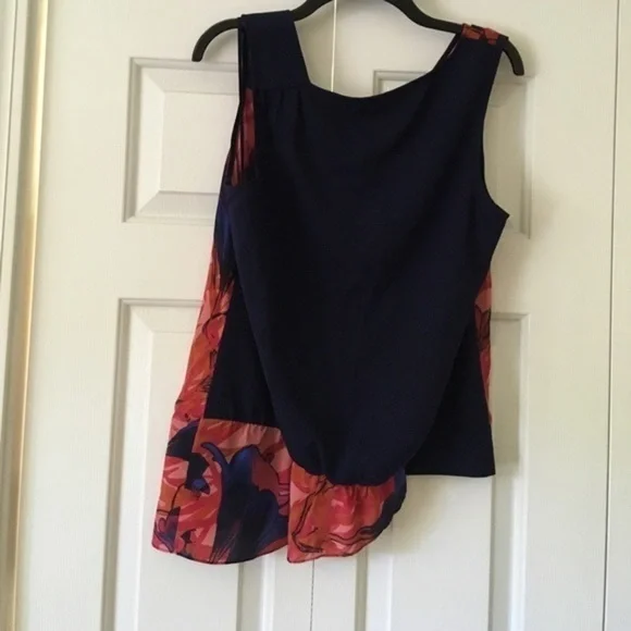 Anthropologie layered top chiffon Asymmetrical 10​ - Picture 6 of 8